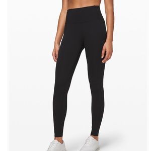 Black Lululemon leggings with hidden pockets